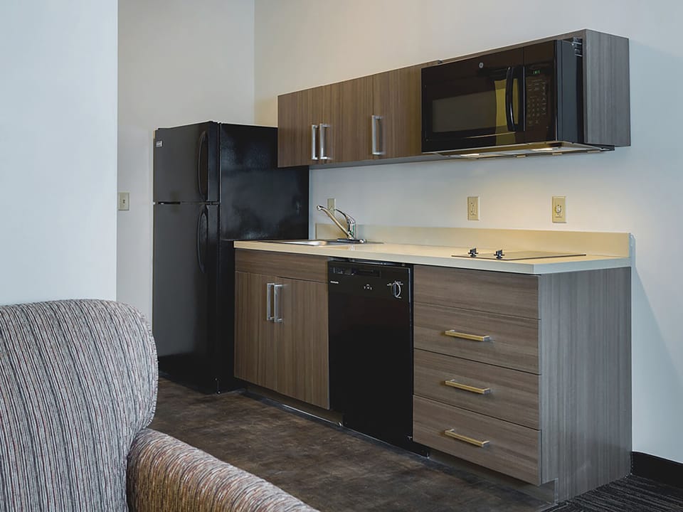 Fridge, microwave, stovetop, dishwasher
