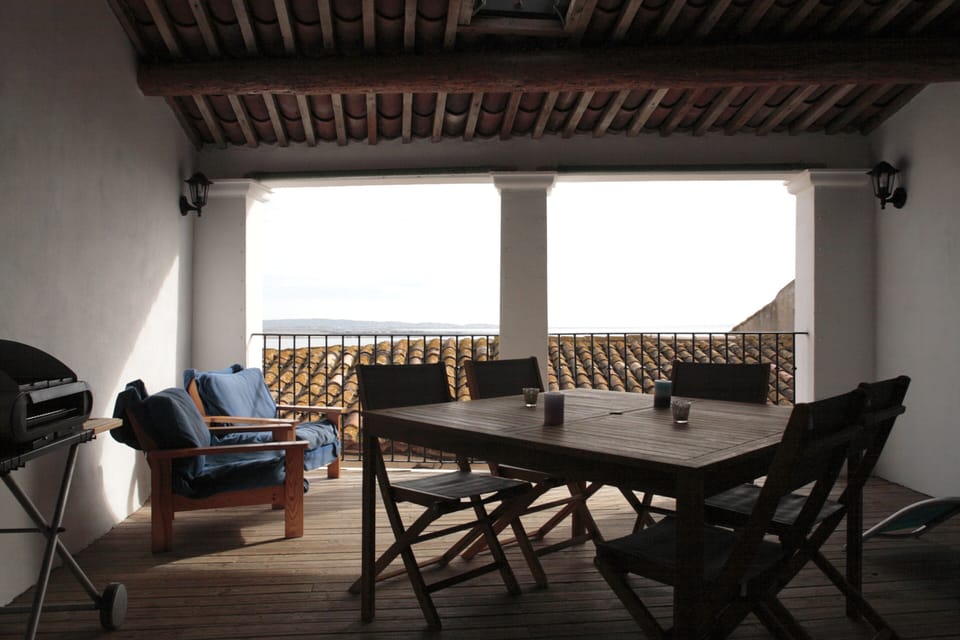 Covered terrace with barbecue
