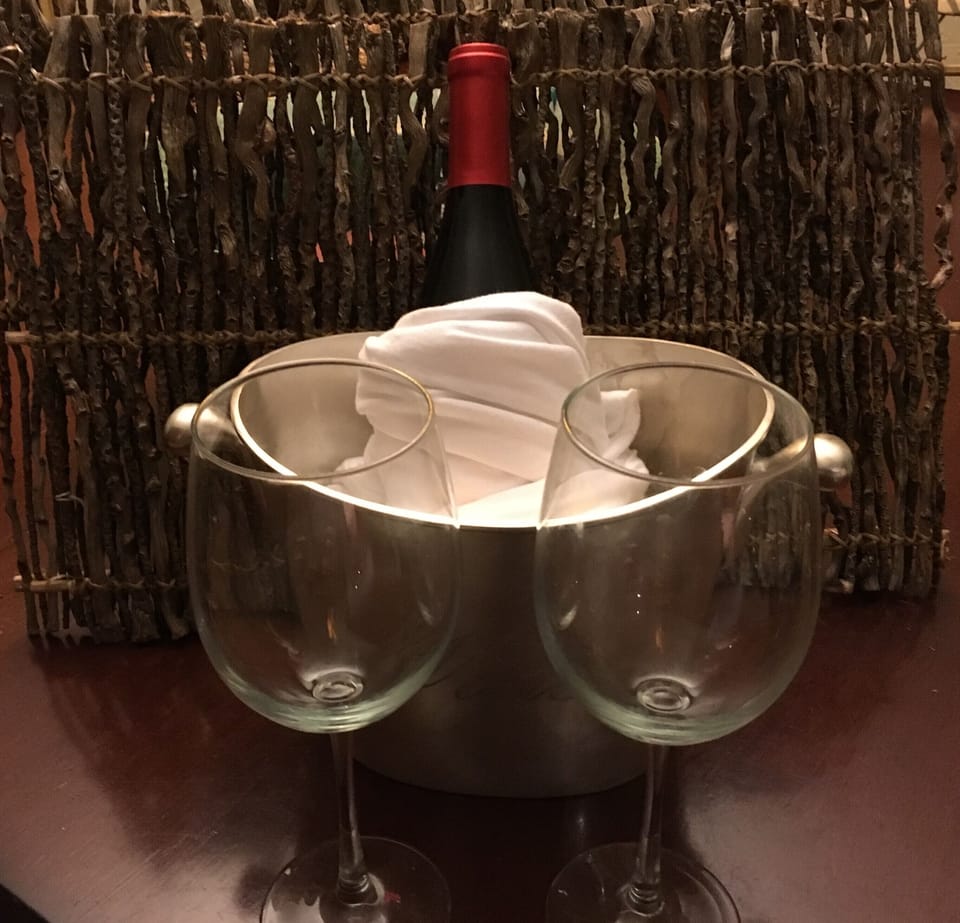 Complimentary wine waiting for you in your suite