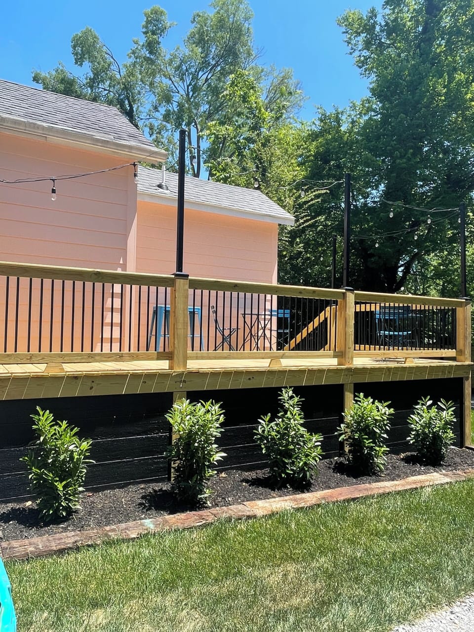 Roomy deck with lights!
