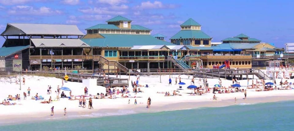 Okaloosa Boardwalk with restaurants about 1 mile away.
