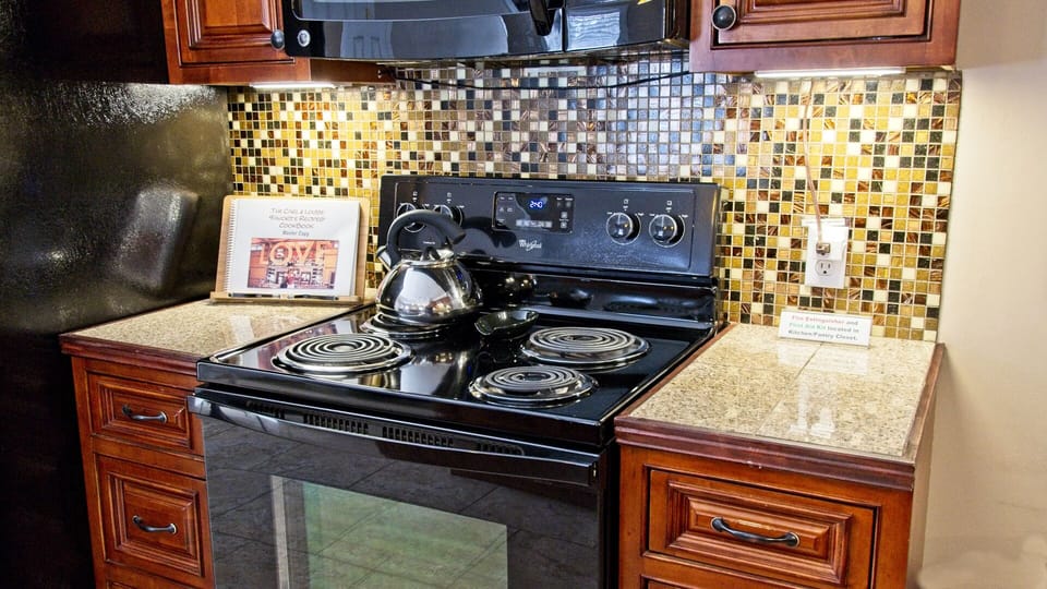 Kitchen stove area.