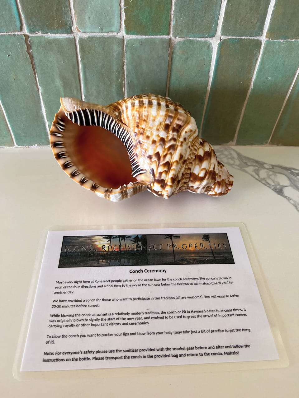 Try your hand at blowing the conch at the nightly sunset ceremony