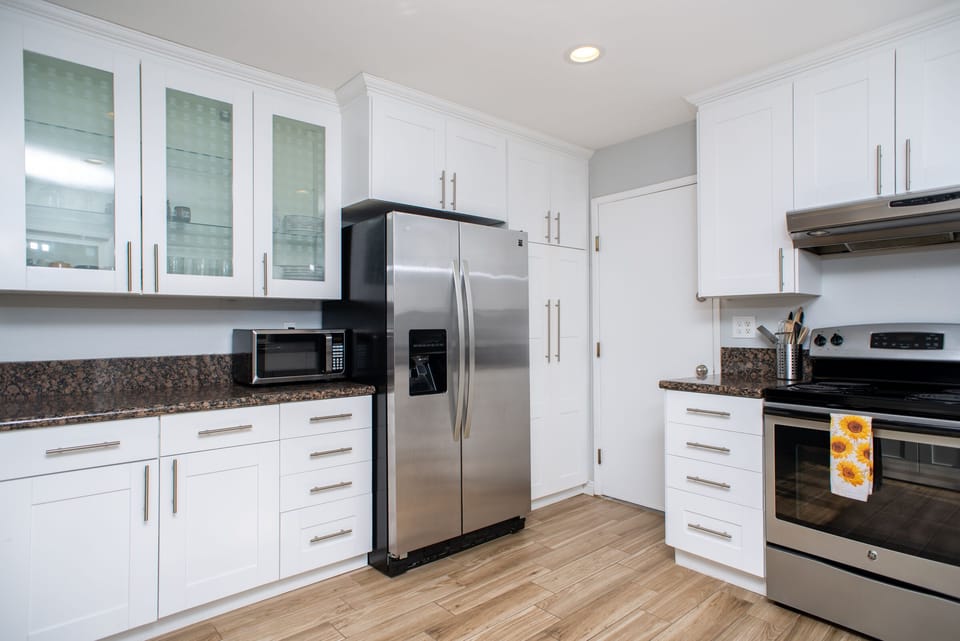 Modern kitchen with stainless appliances