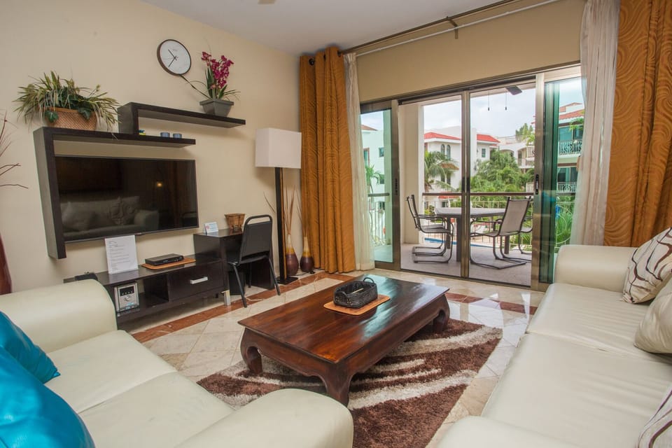 Living room with smart TV