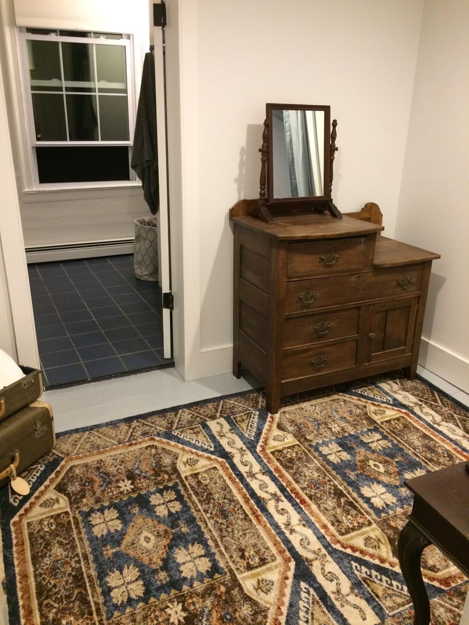 dressing room connecting master bed and bath
