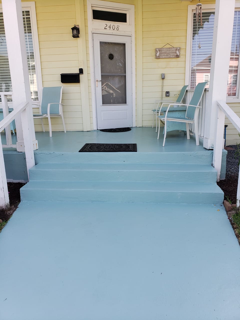 Sidewalk leading to the front door