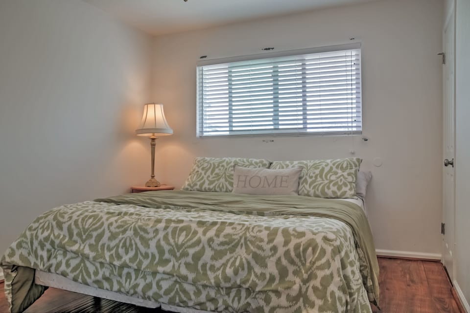 The Master Bedroom offers a comfortable king size bed.