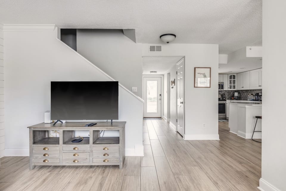 The main entrance leads right into the living area. 