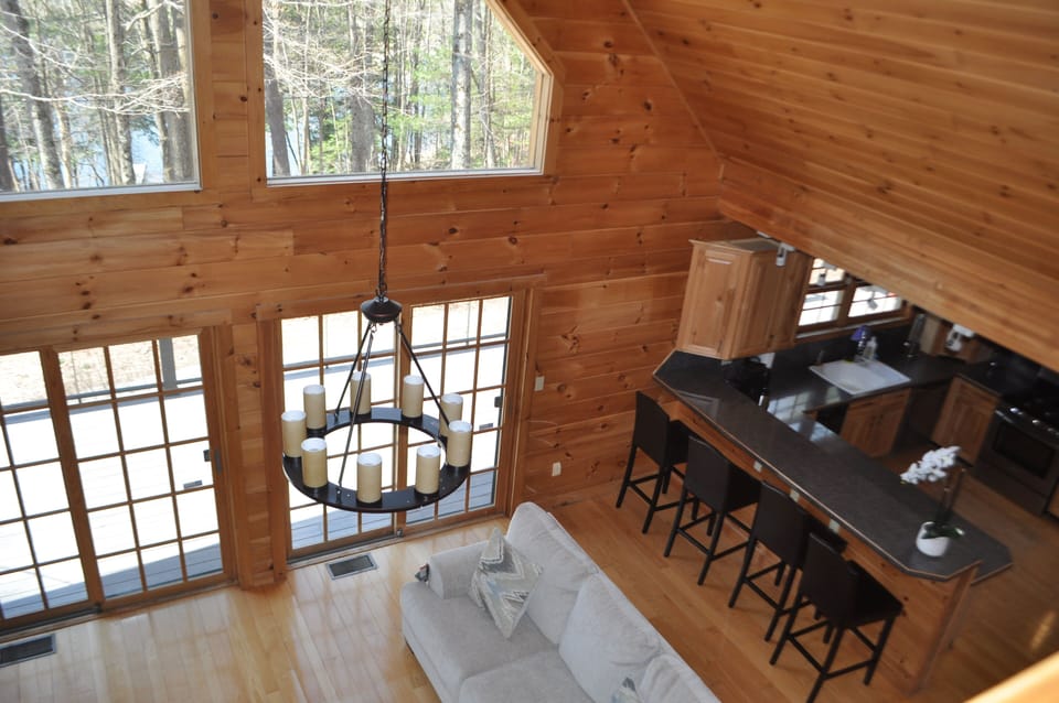 Great Room connects with kitchen and front deck