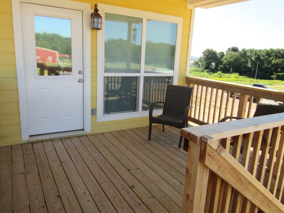 Deck at the back of the home