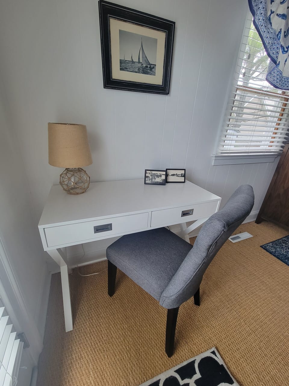 Dedicated work area in primary bedroom.