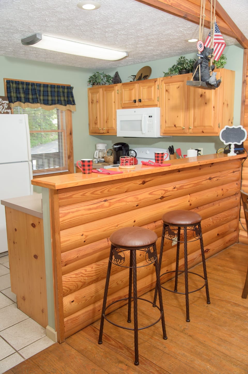 bar with barstools