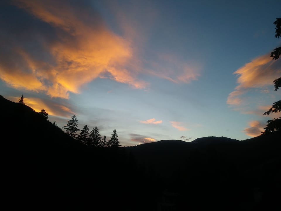 Wow!  What a sunset with Bald Mountain on the deck!