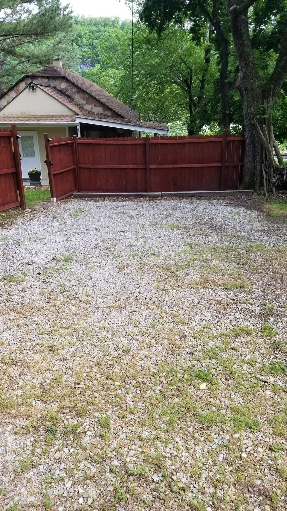 Rear parking with easy access to back door. 