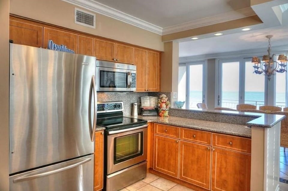 Fully loaded kitchen with great ocean views.