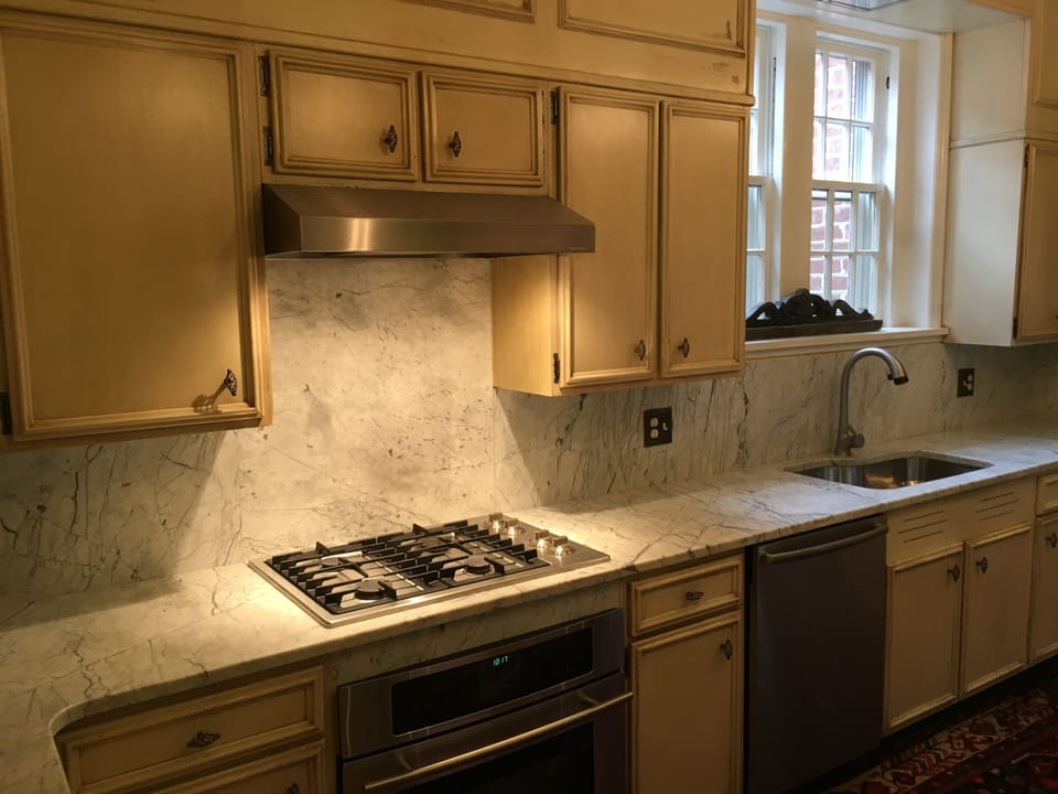 Stove, sink and kitchen window