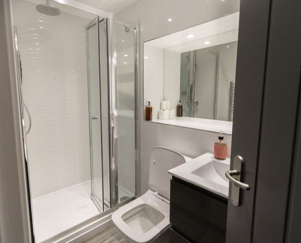 Twin Room | Bathroom | Shower, free toiletries, hair dryer, towels