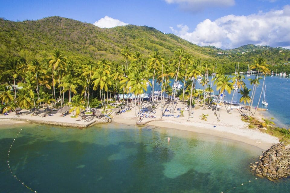 Aerial Viewo of Marigot Bay Beach