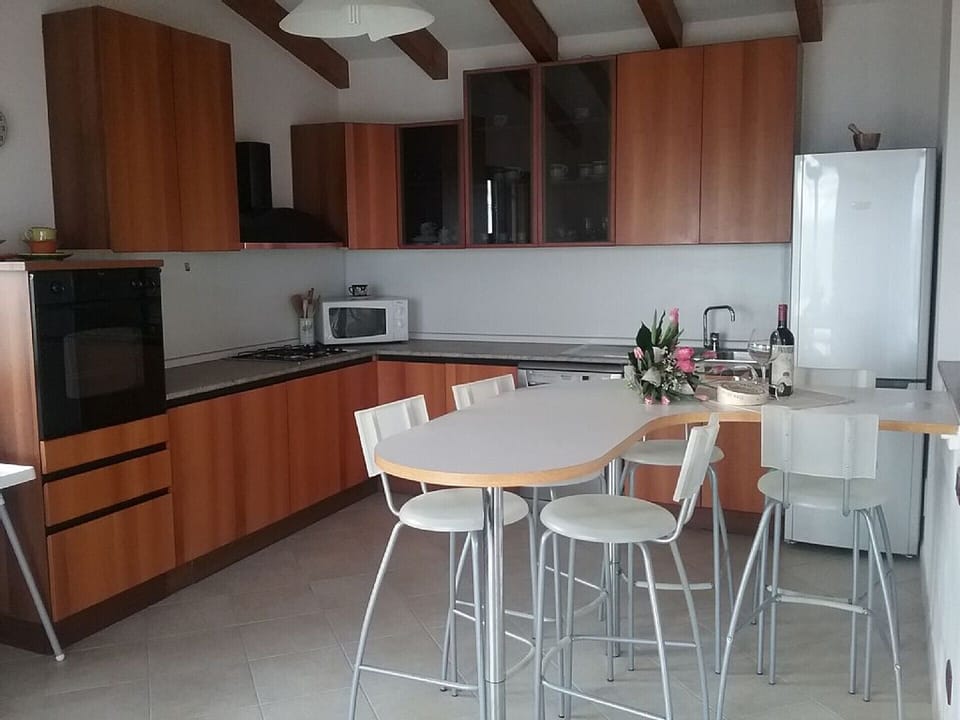 the kitchen