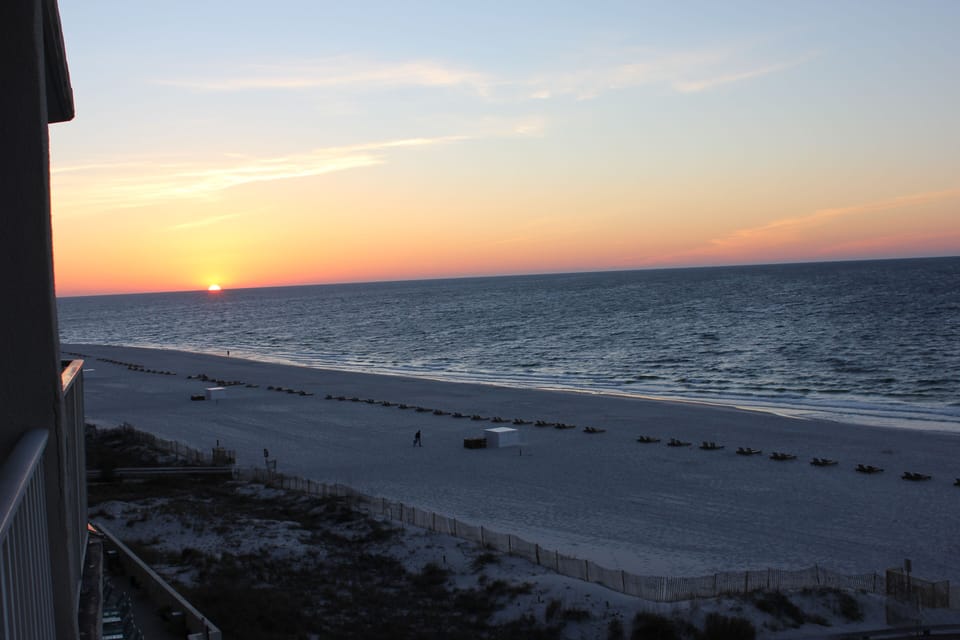 Watch the sunrise while drinking coffee on your private balcony