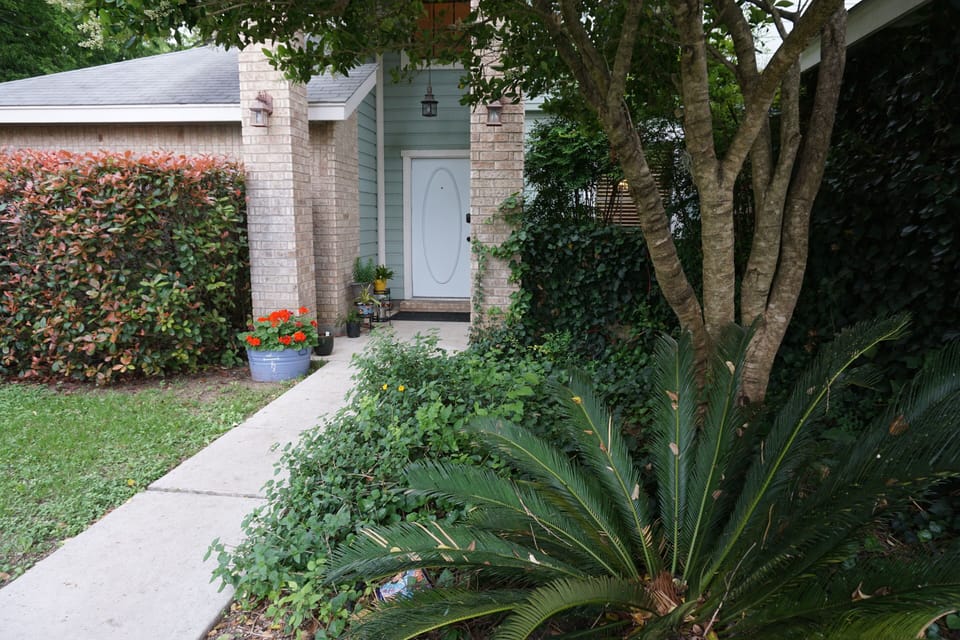 Front of house with beautiful landscaping