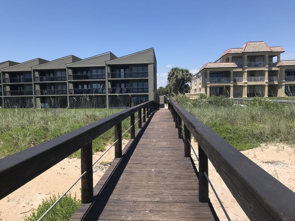 View from the top of the stairs towards the Seawatch community (on the left)