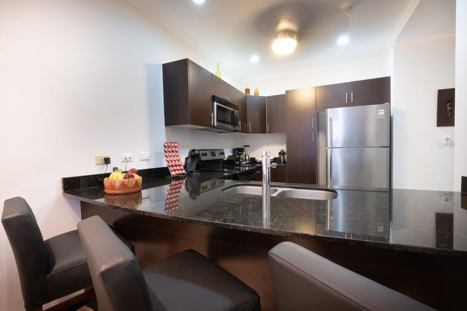 Before reno-fully equipped kitchen with automatic ice maker fridge