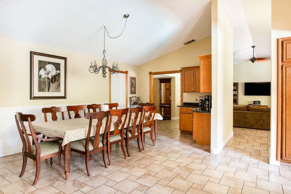 Another view of the 10 seat dining area and Coffee Bar in the background.