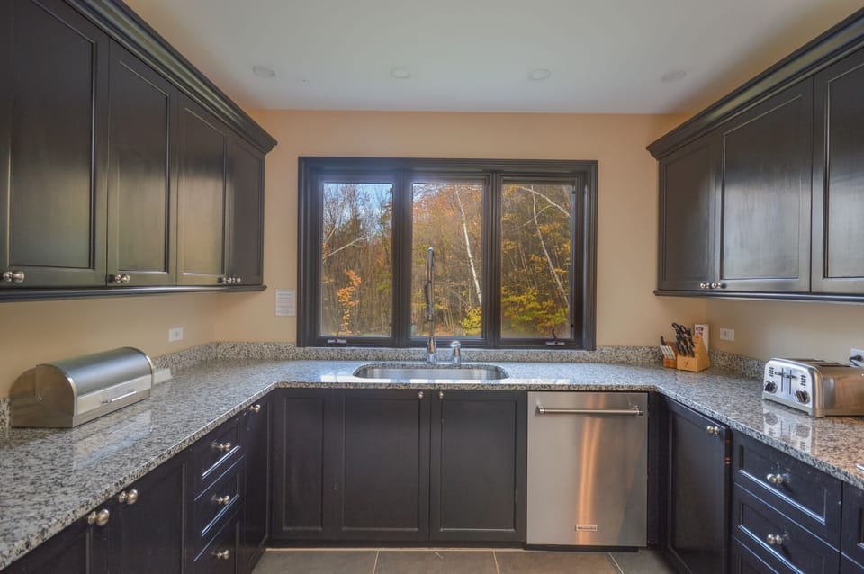 Kitchen looking to the backyard.