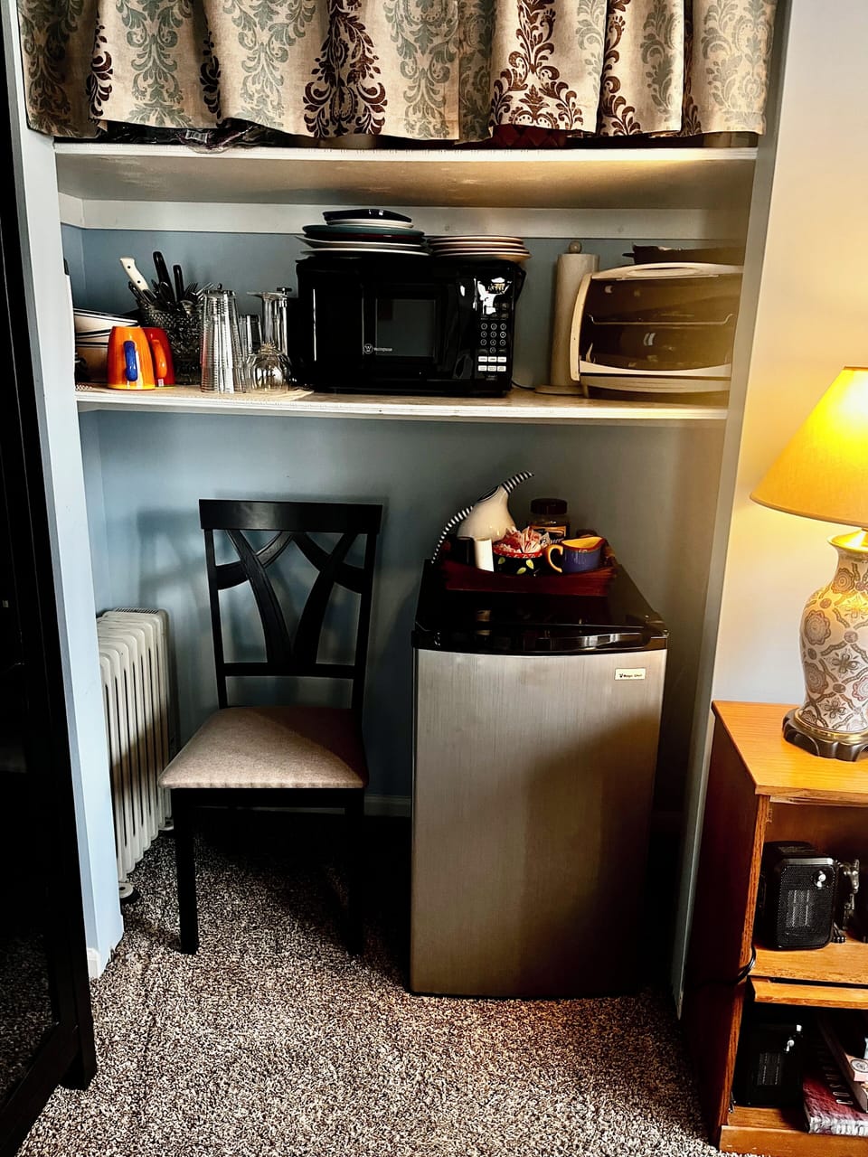 Kitchenette  for coffee, snacks, wine, breakfast, and light meals.