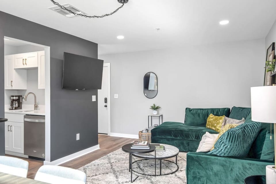 Comfortable couch that turns into a queen sofa bed! HD TV with Cable. Dining table with seating for 6. This condo is located steps away from the community pool and includes free parking.