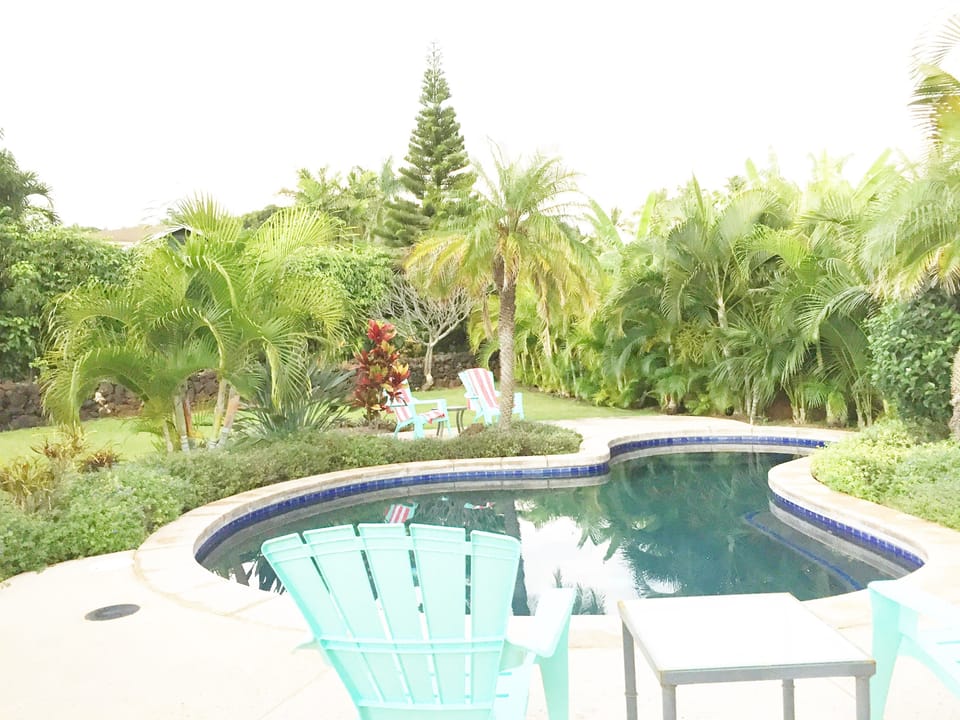 Pool, hot tub and gas firepit