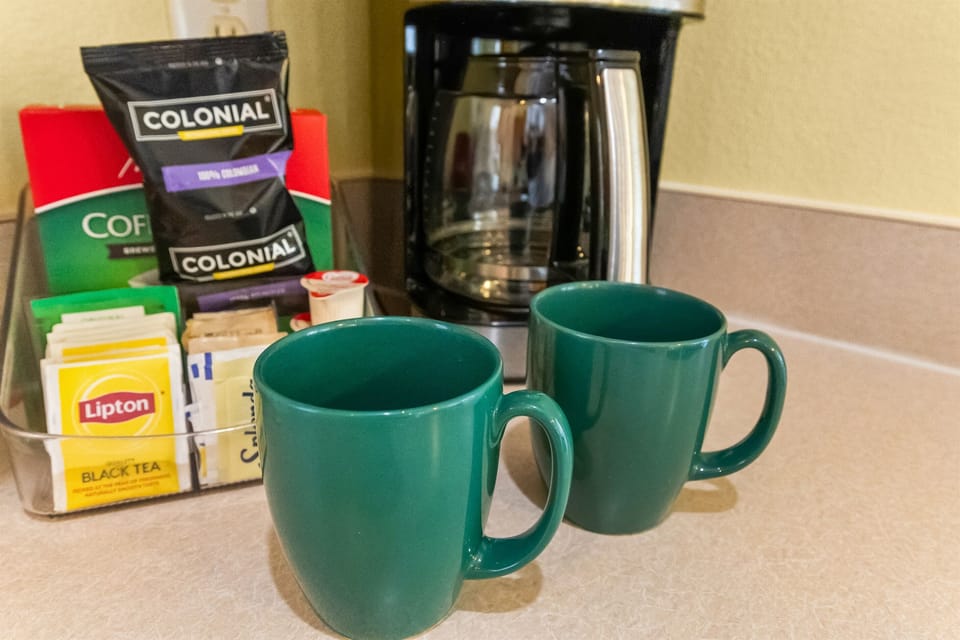 Enjoy coffee on us your first morning until you have time to shop.