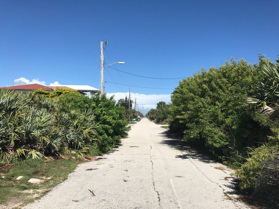 Secluded and private cul-de-sac street on the beach.