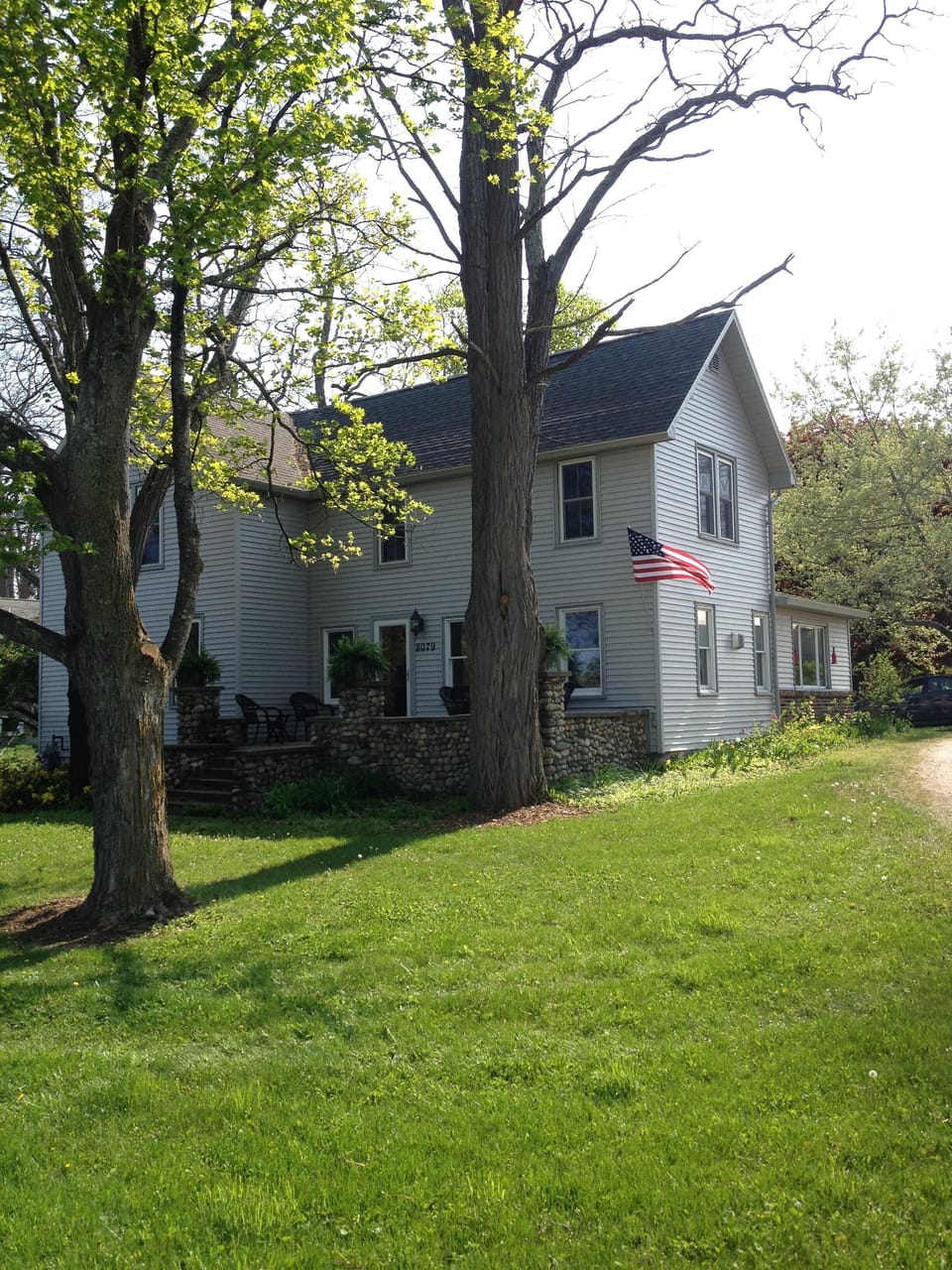Front view of farmhouse- Summer