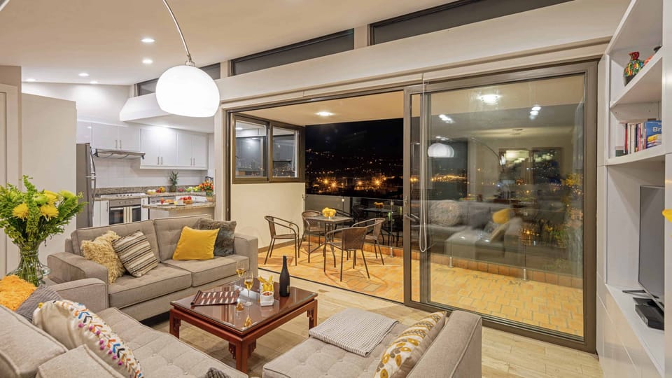 Living room at night