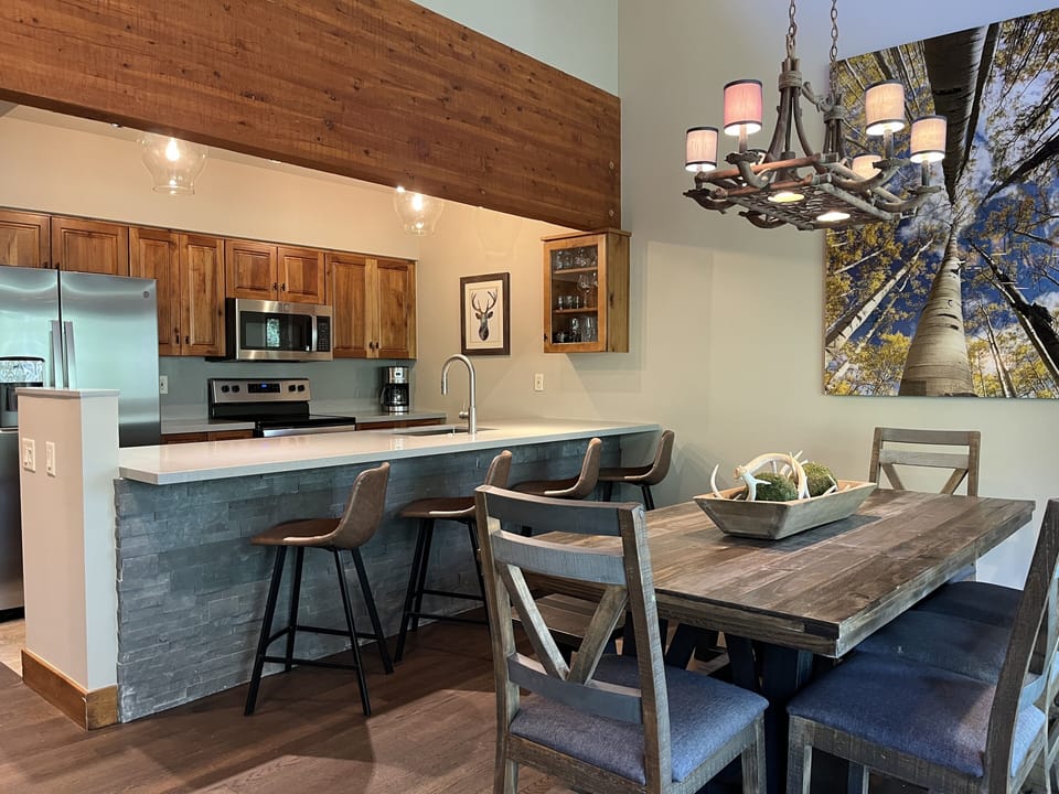 Updated kitchen and dining area