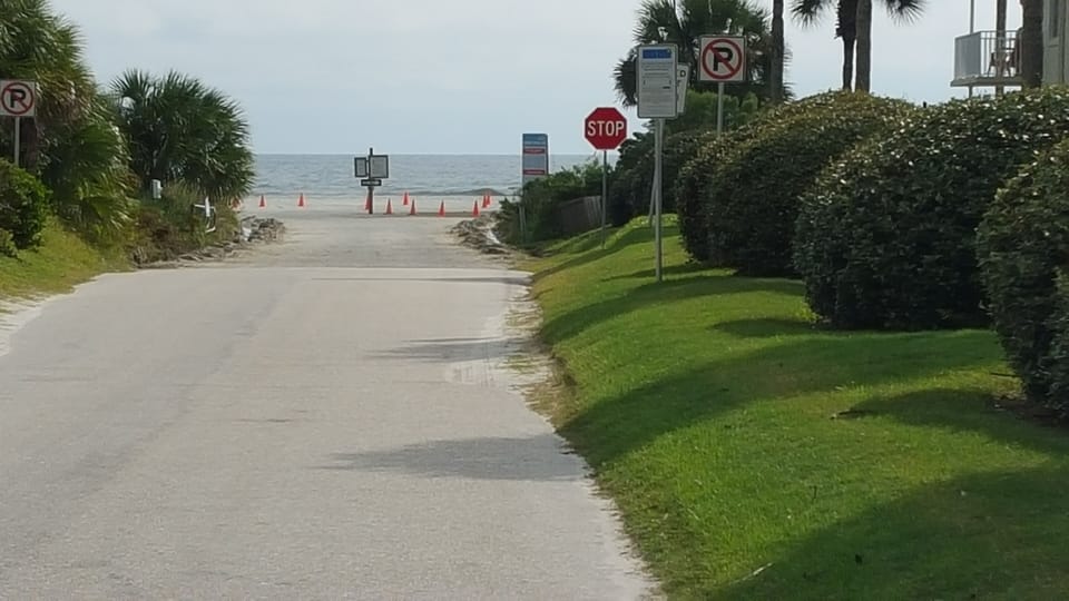 Drive on ramp to beach