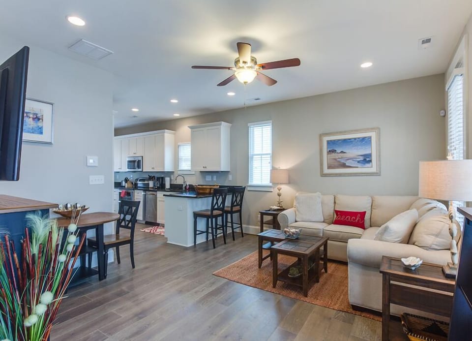 Open Concept View from Front Door - Living Area/Kitchen