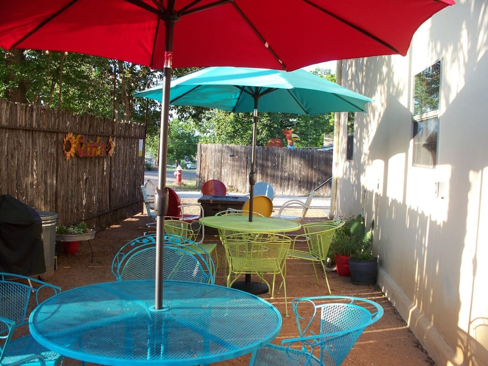 The Fiesta continues in the Cantina...
AM coffee/PM wine /Seating & grill