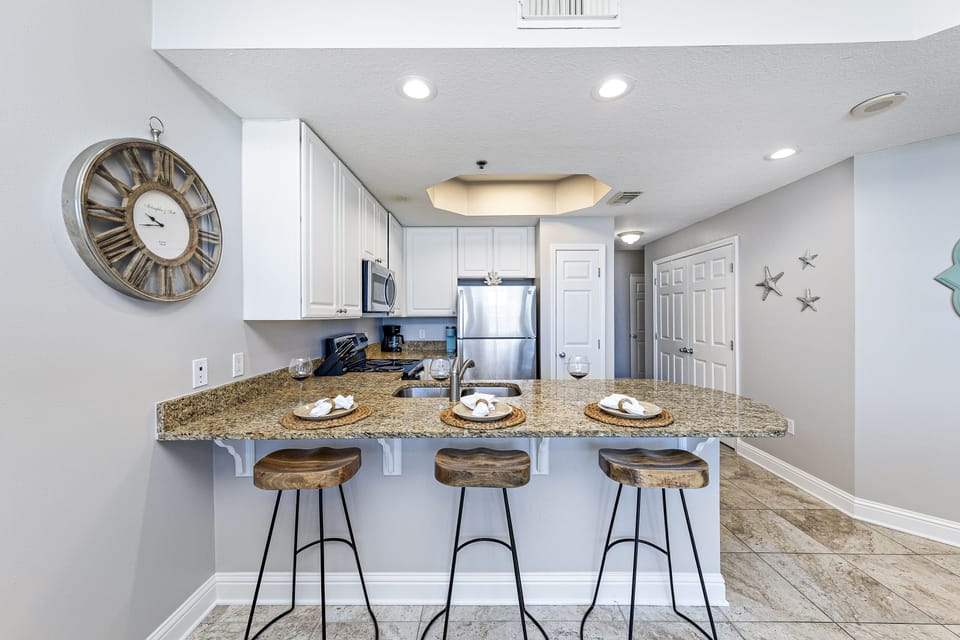 Counter seating for a quick meal.