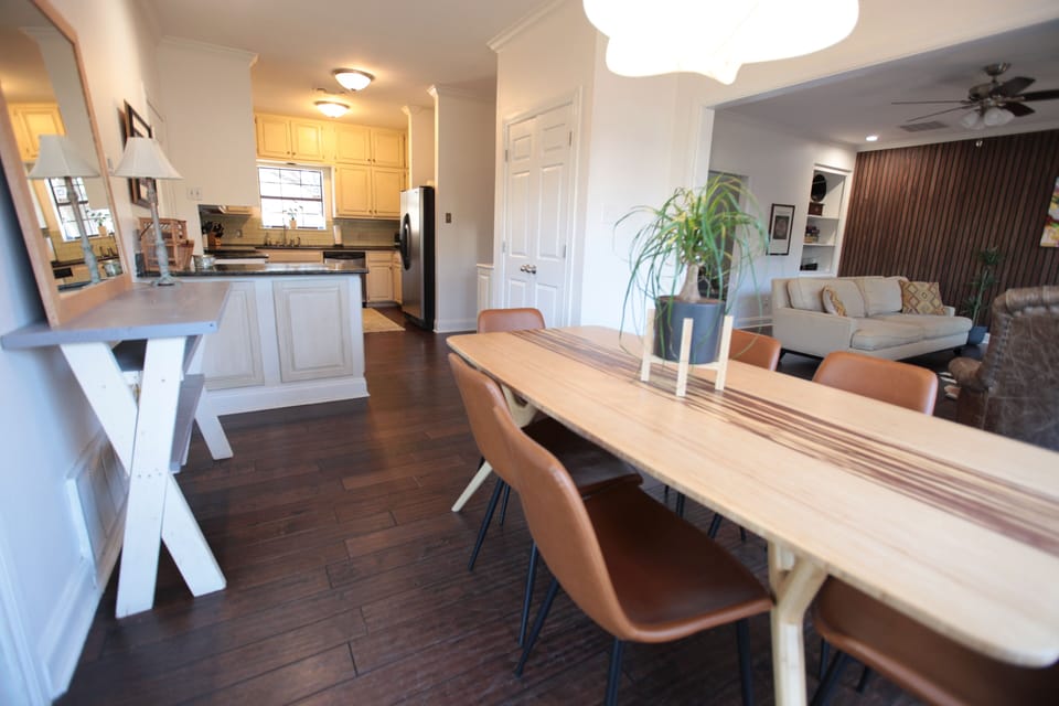Dining Room. View into kitchen. View into living room. 