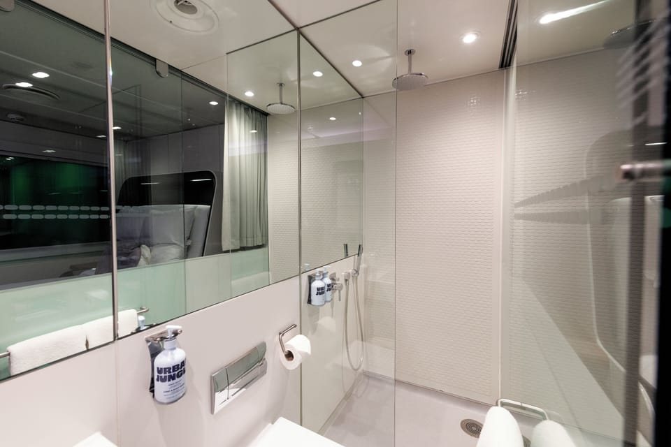 Premium Cabin | Bathroom | Shower, free toiletries, hair dryer, towels
