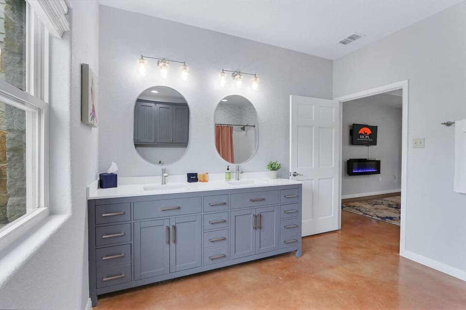 Dual vanity in the bathroom 1.
