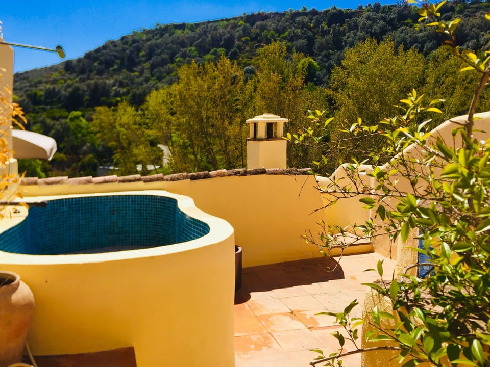 Have an outside bath /shower under the stars. Views of an orange grove and river