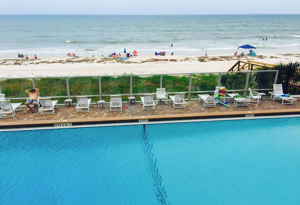 Beautiful and HUGE Oceanfront Salt water pool. 