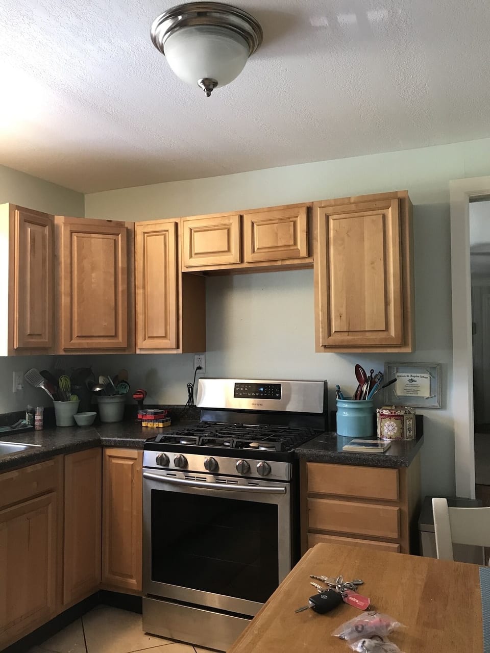 Kitchen with gas stove