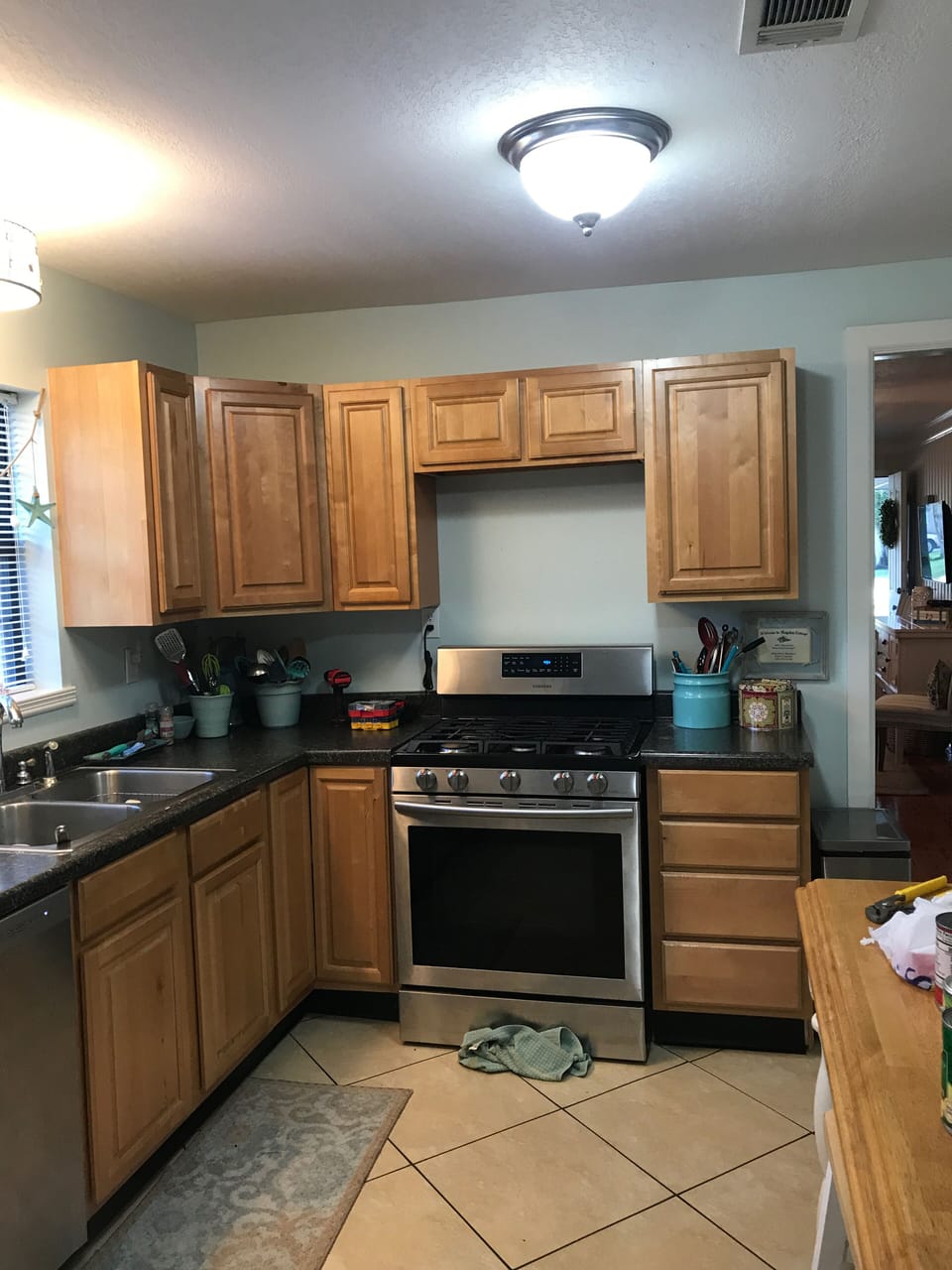 Kitchen with gas stove