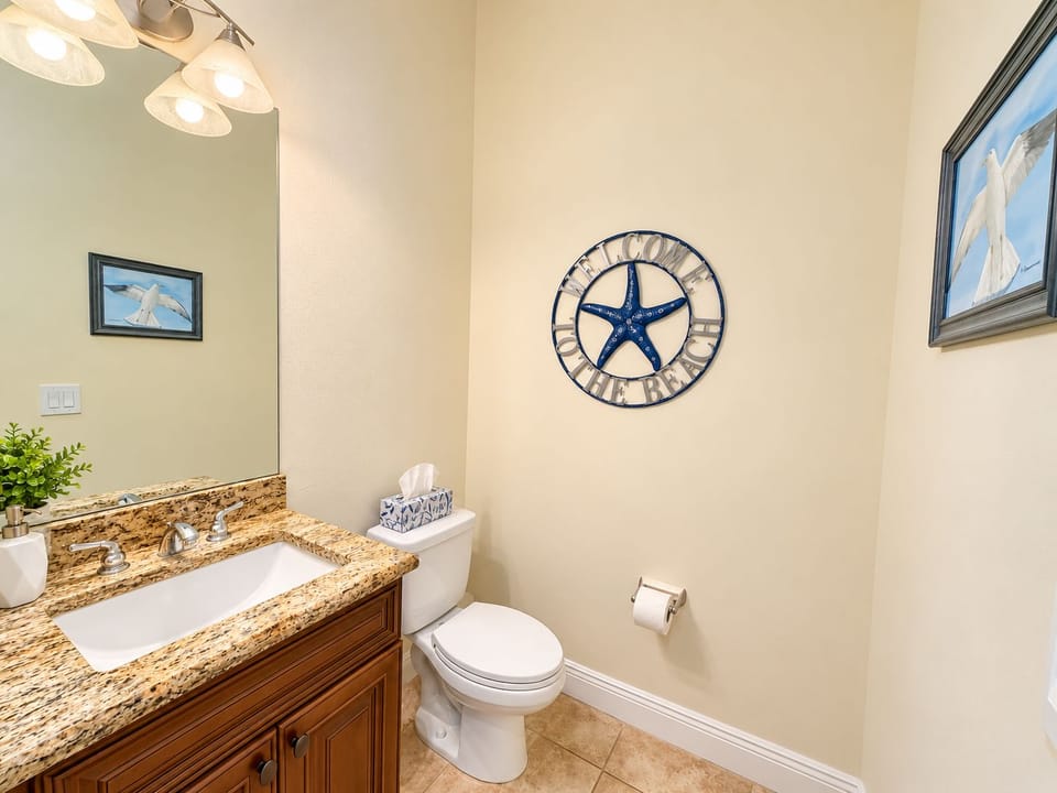 Powder room off of living area